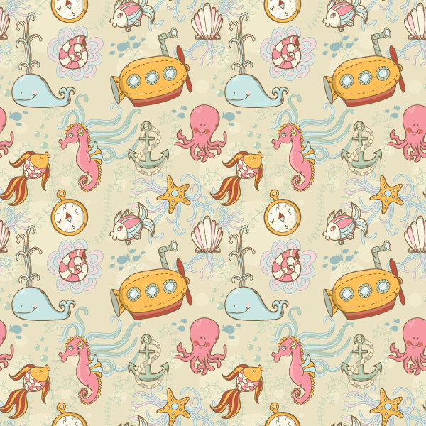 Summer Underwater Seamless Pattern